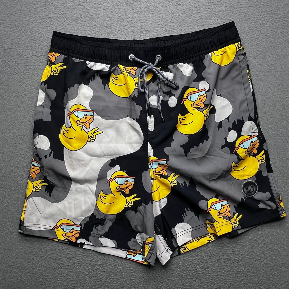 Neff Men Board Shorts Recycled Polyester Rubber Duck Camo Large Summer Beach